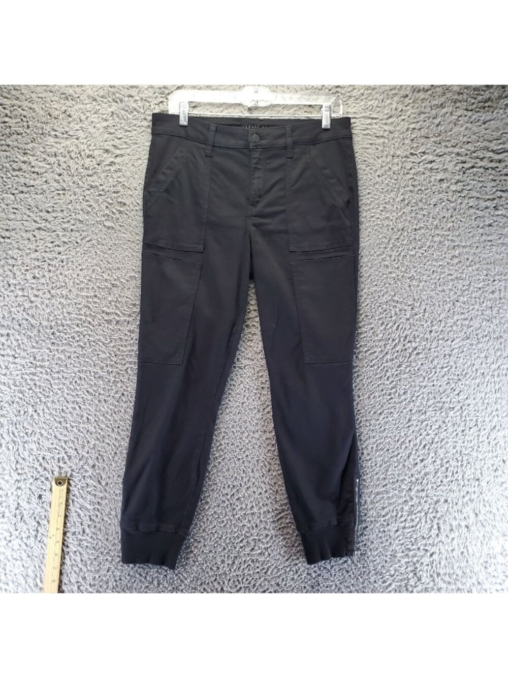 Level 99 Pants Womens Size 29 Black Jogger Style Cotton Blend Cargo *Read*